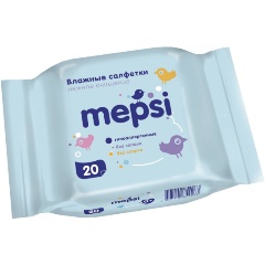 Детские влажные салфетки MEPSI гипоаллергенные, 20 шт. — купить в ...