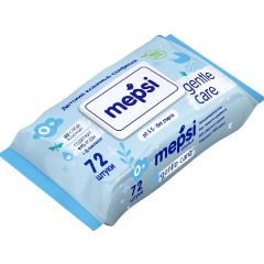 64 листа упаковка mepsi влажные салфетки gentle care с клапаном