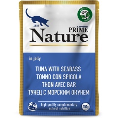 Изображение товара Влажный корм для кошек PRIME NATURE Тунец с морским окунем 12 шт по 100 г