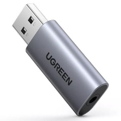 Изображение товара Внешняя звуковая карта UGREEN CM383 USB 2.0 - 3.5mm, серый (80864)