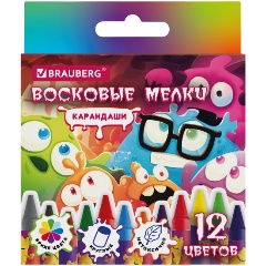 Изображение товара Восковые мелки BRAUBERG CUTE MONSTERS, 12 цветов, 273238