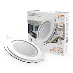 Изображение товара Встраиваемый светильник Gauss, круглый с декоративным стеклом,160х30, 118, 12W 3000K, 900лм 1/40