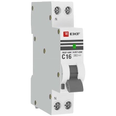 Изображение товара Дифференциальный автомат EKF 1мод. C 10А 30мА тип AC 6кА АВДТ-63М электрон. PROxima DA63M-10-30