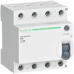 Изображение товара Устройство защитного отключения (УЗО) Systeme Electric (Schneider Electric) 4п 63А 30мА тип A City9 Set, 400В, C9R68463