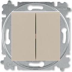 Изображение товара Выключатель двухклавишный ABB Levit кофе макиато / белый (2CHH590545A6018)