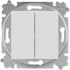 Изображение товара Выключатель двухклавишный ABB Levit серый / белый (2CHH590545A6016)