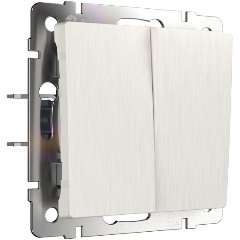 Изображение товара Выключатель двухклавишный проходной Werkel перламутровый рифленый W1122013 4690389160950