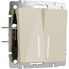 Изображение товара Выключатель двухклавишный с подсветкой Werkel айвори акрил W1120143 4690389197031