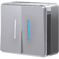 Изображение товара Выключатель двухклавишный с подсветкой Werkel Gallant серебряный W5020106 4690389167119