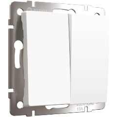 Изображение товара Выключатель двухклавишный с самовозвратом Werkel белый матовый W1122461 4690389192364