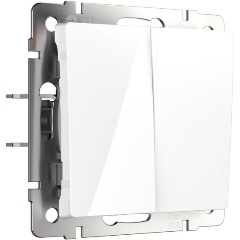 Изображение товара Выключатель двухклавишный с самовозвратом Werkel белый W1122401 4690389192319