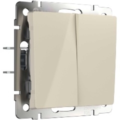 Изображение товара Выключатель двухклавишный с самовозвратом Werkel слоновая кость W1122403 4690389192326