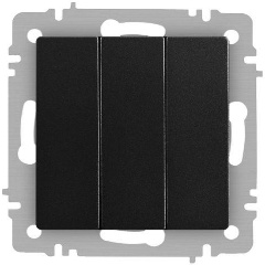 Изображение товара Выключатель INTRO Accent 6-106-05 тройной 10А-250В IP20 СУ AL/CU антрацит, Б0063540