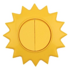 Изображение товара Двухклавишный выключатель KRANZ HAPPY Солнце желтый для детских комнат