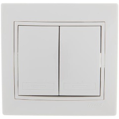 Изображение товара Выключатель LEZARD 2-кл. СП Mira 10А IP20 с бел.вставкой бел., 701-0202-101