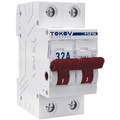 Изображение товара Выключатель нагрузки модульный TOKOV ELECTRIC 2П 32А, TKE-PZ60-MDSI-2-32