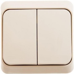 Изображение товара Выключатель SCHNEIDER ELECTRIC ЭТЮД 2-клавишный 10 А кремовый