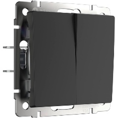 Изображение товара Выключатель Werkel двухклавишный проходной черный матовый W1122008 4690389156724