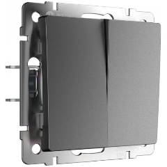 Изображение товара Выключатель Werkel двухклавишный проходной графит W1122064 4690389194375