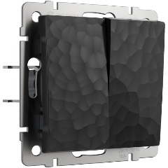 Изображение товара Выключатель Werkel Hammer двухклавишный проходной черный W1222008 4690389162473