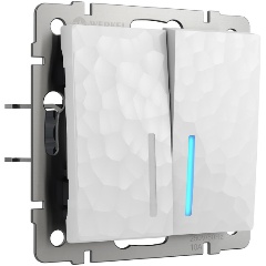 Изображение товара Выключатель Werkel Hammer двухклавишный с подсветкой белый W1220101 4690389162343