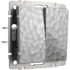 Изображение товара Двухклавишный серебристый выключатель Werkel Hammer W1220006