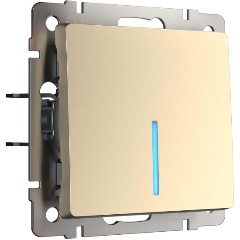 Изображение товара Выключатель Werkel одноклавишный с подсветкой шампань W1110111 4690389157080