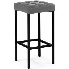 Изображение товара Стул барный WOODVILLE Лофт кож.зам. темно-серый / черный матовый