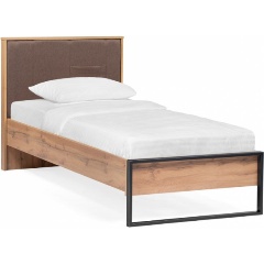 Изображение товара Кровать WOODVILLE Iris 90х200 металл дуб вотан / черный муар