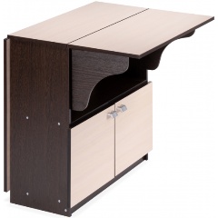 Изображение товара Обеденный стол WOODVILLE Симоне трансформер из ЛДСП венге бежевый 85.5 см