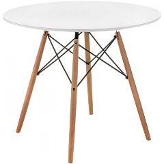 Изображение товара Деревянный стол 80 см белый / натуральный WOODVILLE для кухни и дома