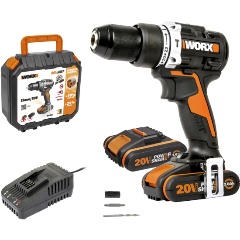 Изображение товара Дрель-шуруповерт аккумуляторная WORX WX352.1, 4Ач x2, ЗУ 2А, кейс