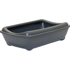 Изображение товара Туалет для кошек Yami-Yami с рамкой, глубокий 43х30х12см, серый