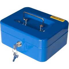 Изображение товара Ящик для денег Silwerhof 90x200x160 синий металлический с ключевым замком