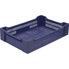 Изображение товара Ящик полимерный ТАРА 600х400х135 перф. синий