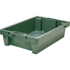 Изображение товара Ящик полимерный ТАРА 600х400х150 сплошной с отверстиями зеленый
