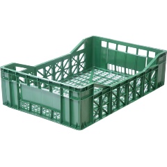 Изображение товара Ящик полимерный ТАРА 600х400х165 перфорированный цв. зеленый