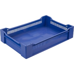 Изображение товара Ящик ТАРА п/э 600х400х135 дно сплошное цв. синий