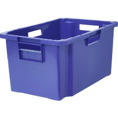 Изображение товара Ящик ТАРА п/э мясной 600x400x300 сплошной синий