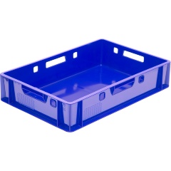 Изображение товара Ящик ТАРА п/э мясной Е1 сплошной 600х400х120 синий