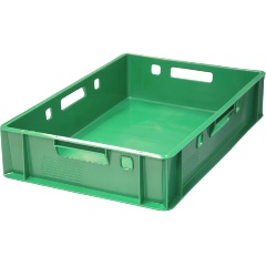 Изображение товара Ящик ТАРА п/э мясной Е1 сплошной 600х400х120 зеленый
