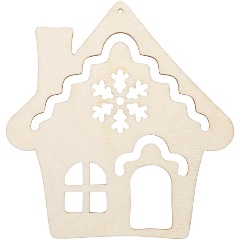 Изображение товара Заготовка для декорирования MR. CARVING ВД-1197 Подвеска фанера 8х9 см 0.3 см Избушка резная №1 (8.5х9см.)