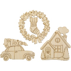 Изображение товара Заготовка для декорирования MR. CARVING ВД-1249 Набор подвесок Зимний фанера 8х9х0.3 см