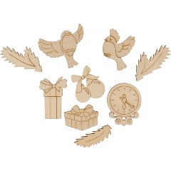 Изображение товара Заготовка для декорирования MR. CARVING ВД-1259 минимальный набор зимних фигурок фанера