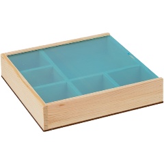 Изображение товара Заготовка для декорирования MR. CARVING ВД-736 Органайзер №4 с крышкой сосна 20.8 х 20.8 х 4 см 6 ячеек