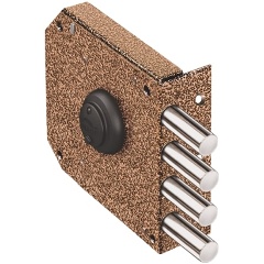 Изображение товара Замок накладной ЭЛЬБОР Базальт 1.05.51.МА никель, сув., 4 риг., медный антик /32759/