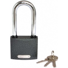 Изображение товара Замок навесной РЕМОКОЛОР чугун, 3 ключа, цил,мех-м, автомат, лич, латунь, 50x106x22мм, удлин,дужка 70-0-952