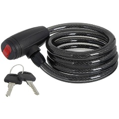 Изображение товара Замок велосипедный STG, трос спиральный, с ключом диам.12х120см