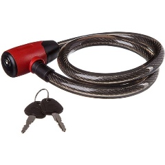 Изображение товара Замок велосипедный STG, трос спиральный, с ключом диам.15х80см
