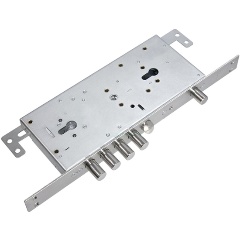 Изображение товара Замок врезной двухсистемный ГАРДИАН ЗВ 75.16 Т под тяги (без защиты, с торцевой планкой), 5 кл. /128:7293/